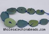 CNG3102 15.5 inches 25*30mm - 35*50mm freeform plated druzy agate beads