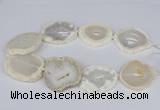 CNG3187 15.5 inches 40*45mm - 45*55mm freeform plated druzy agate beads