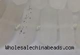 CNG3198 10*25mm - 16*40mm faceted nuggets matte white crystal beads