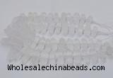 CNG3208 10*25mm - 12*45mm faceted nuggets matte white crystal beads