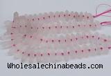 CNG3215 10*25mm - 12*50mm faceted nuggets matte rose quartz beads