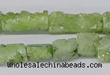 CNG3254 15.5 inches 8*15mm - 11*20mm freeform plated druzy agate beads
