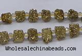 CNG3325 15.5 inches 4*6mm - 8*10mm nuggets plated druzy agate beads