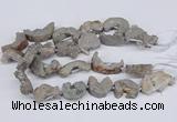 CNG3373 20*30mm - 30*45mm freeform plated druzy agate beads