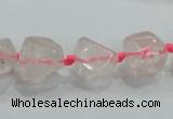 CNG339 15.5 inches 8*10mm - 15*18mm faceted nuggets rose quartz beads