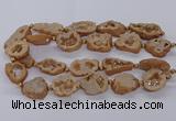 CNG3417 15.5 inches 18*25mm - 30*35mm freeform plated druzy agate beads