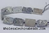 CNG3473 15.5 inches 30*40mm freeform plated druzy agate beads