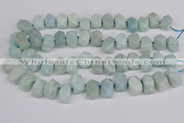 CNG3526 Top drilled  13*18mm - 15*20mm faceted nuggets amazonite beads