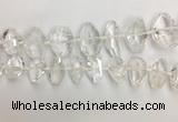 CNG3594 15*25mm - 25*35mm faceted nuggets white crystal beads