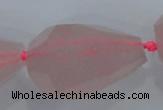 CNG385 15.5 inches 20*30mm – 25*35mm faceted nuggets rose quartz beads