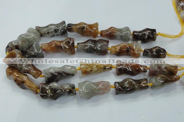 CNG425 15.5 inches 20*30mm - 20*45mm nuggets colorfull-phantom beads