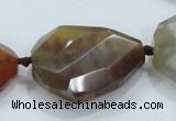 CNG488 20*25mm – 30*42mm twisted & faceted nuggets agate beads