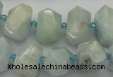 CNG5217 15.5 inches 12*16mm - 15*20mm faceted nuggets aquamarine beads