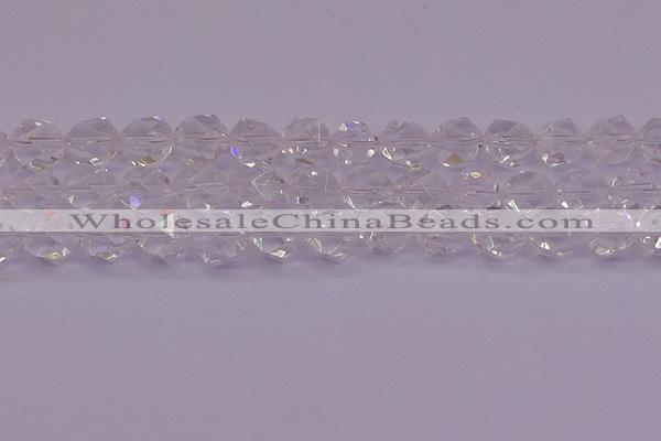 CNG5474 15.5 inches 12mm faceted nuggets white crystal beads