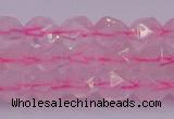 CNG5482 15.5 inches 8mm faceted nuggets rose quartz beads