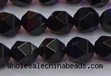 CNG5503 15.5 inches 10mm faceted nuggets black agate beads