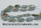 CNG5672 15.5 inches 15*35mm - 20*40mm freeform aquamarine beads