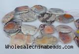CNG5678 35*45mm - 40*55mm faceted freeform pink botswana agate beads