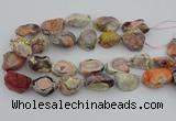 CNG5733 18*25mm - 22*35mm nuggets pink botswana agate beads