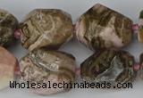 CNG5767 15.5 inches 12*16mm - 15*25mm faceted nuggets rhodochrosite beads