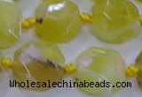 CNG5811 15.5 inches 10*12mm - 10*14mm faceted freeform yellow opal beads