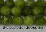 CNG6114 15.5 inches 8mm faceted nuggets lemon jade beads