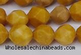 CNG6191 15.5 inches 10mm faceted nuggets yellow jade beads