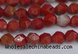 CNG6241 15.5 inches 6mm faceted nuggets red jasper beads