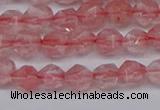 CNG6260 15.5 inches 6mm faceted nuggets cherry quartz beads