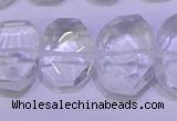 CNG6300 13*18mm - 15*20mm faceted freeform white crystal beads