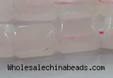 CNG6403 15.5 inches 15*20mm faceted nuggets rose quartz beads