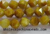 CNG6530 15.5 inches 6mm faceted nuggets golden tiger eye beads