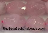 CNG6953 12*14mm - 13*16mm faceted nuggets rose quartz beads