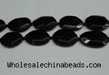CNG7085 15.5 inches 25*35mm - 35*45mm faceted freeform black agate beads