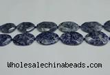 CNG7094 25*35mm - 35*45mm faceted freeform blue spot stone beads