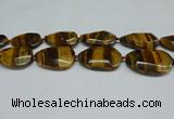 CNG7101 25*35mm - 35*45mm faceted freeform yellow tiger eye beads