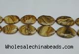 CNG7105 25*35mm - 35*45mm faceted freeform picture jasper beads
