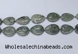 CNG7114 20*25mm - 30*40mm freeform grey green brecciated jasper beads