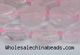 CNG7131 15.5 inches 6*10mm - 10*14mm faceted nuggets rose quartz beads