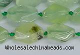 CNG7133 15.5 inches 6*10mm - 10*14mm faceted nuggets prehnite beads