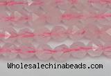CNG7225 15.5 inches 6mm faceted nuggets rose quartz beads