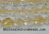 CNG7230 15.5 inches 6mm faceted nuggets citrine gemstone beads