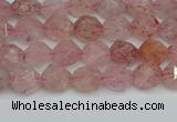 CNG7255 15.5 inches 6mm faceted nuggets strawberry quartz beads
