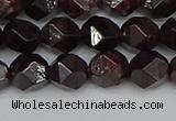 CNG7276 15.5 inches 8mm faceted nuggets red garnet beads