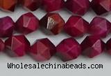 CNG7321 15.5 inches 8mm faceted nuggets red tiger eye beads