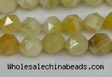 CNG7365 15.5 inches 6mm faceted nuggets yellow opal beads