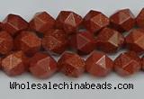 CNG7400 15.5 inches 6mm faceted nuggets goldstone beads