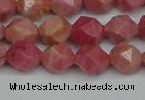 CNG7421 15.5 inches 8mm faceted nuggets rhodochrosite beads