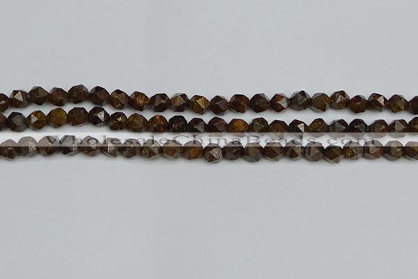 CNG7440 15.5 inches 6mm faceted nuggets bronzite gemstone beads