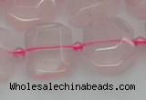 CNG7451 12*16mm - 15*20mm faceted freeform rose quartz beads